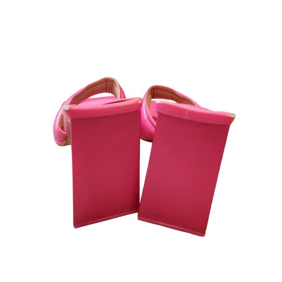 EGO Hot Pink Square Toe Slide On Heels Size 9 (Uk7) - Picture 3 of 5